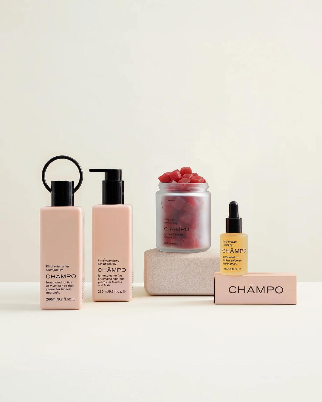 Photo by Chāmpo Haircare on July 25, 2024. May be an image of one or more people, makeup, fragrance, bottle, perfume, hand cream and text.
