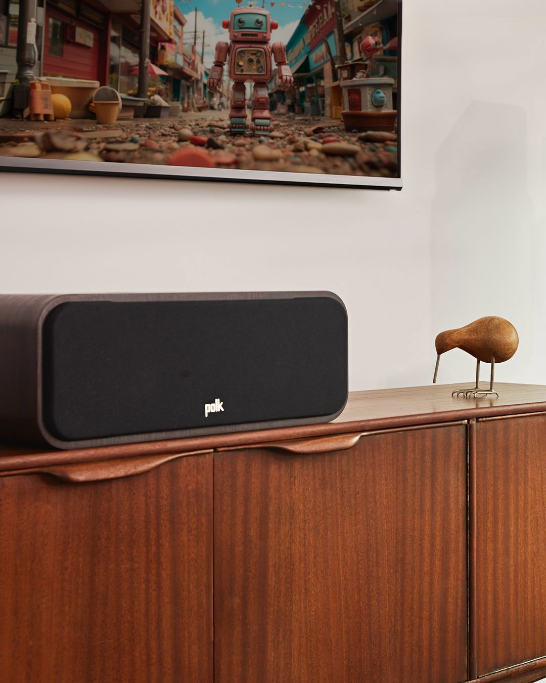 Photo by Polk Audio on July 25, 2024. May be an image of speaker, amplifier, subwoofer, stereo and text.