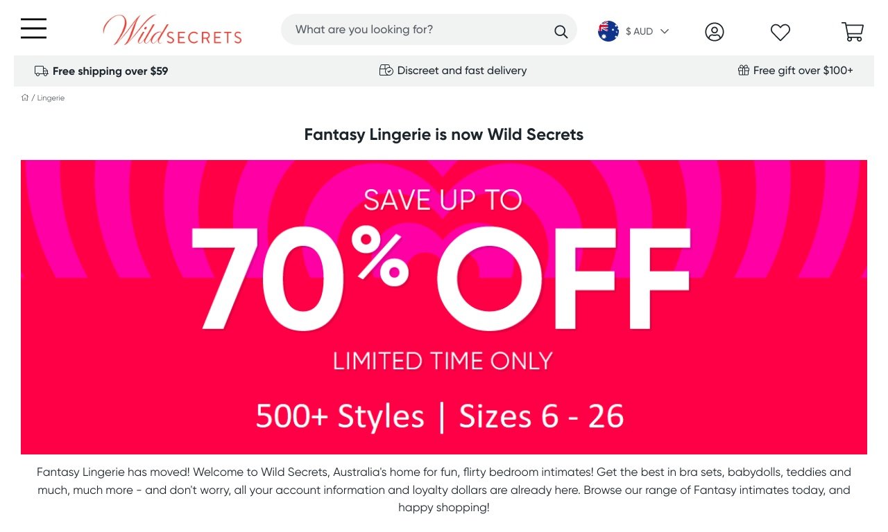 Fantasy lingerie.com.au
