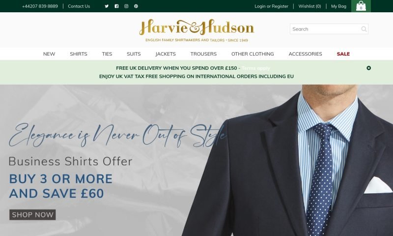 Harvie and hudson.com